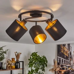 Lampes En Tissu-hofstein Plafonnier Alsen Noir, 3 lumières