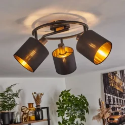 Lampes En Tissu-hofstein Plafonnier Alsen Noir, 3 lumières