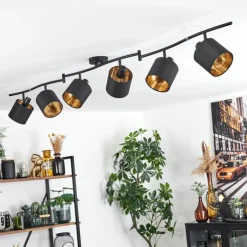 Lampes En Tissu-hofstein Plafonnier Alsen Noir, 6 lumières