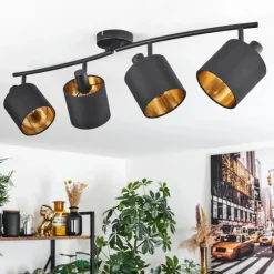 Lampes En Tissu-hofstein Plafonnier Alsen Noir, 4 lumières