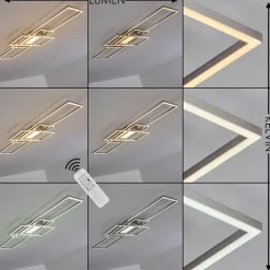 hofstein Plafonnier Alsterbro LED Nickel mat, 1 lumière, Télécommandes