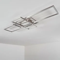 hofstein Plafonnier Alsterbro LED Nickel mat, 1 lumière, Télécommandes