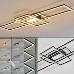 hofstein Plafonnier Alsterbro LED Noir, 1 lumière, Télécommandes