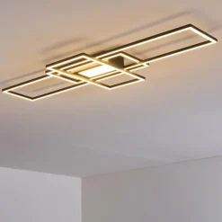 hofstein Plafonnier Alsterbro LED Noir, 1 lumière, Télécommandes