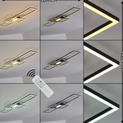 hofstein Plafonnier Alsterbro LED Noir, 1 lumière, Télécommandes