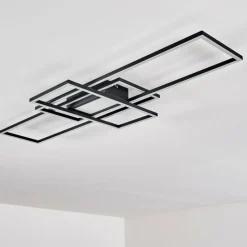 hofstein Plafonnier Alsterbro LED Noir, 1 lumière, Télécommandes