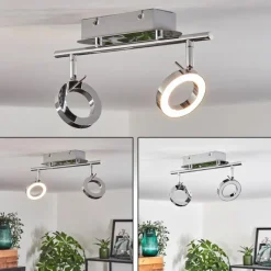 hofstein Plafonnier Altamahaw LED Argenté, 2 lumières