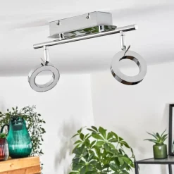 hofstein Plafonnier Altamahaw LED Argenté, 2 lumières