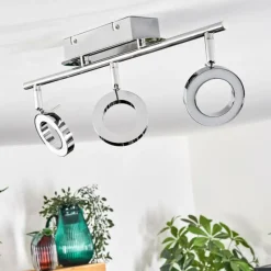 hofstein Plafonnier Altamahaw LED Argenté, 3 lumières