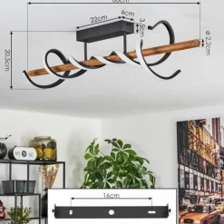 hofstein Plafonnier Alvarim LED Écru, Noir, 1 lumière
