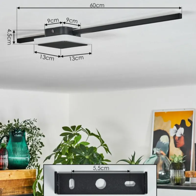hofstein Plafonnier Amdal LED Noir, Blanc, 2 lumières