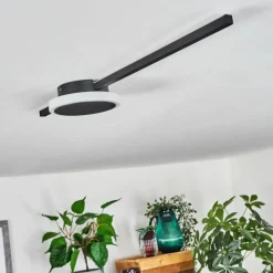 hofstein Plafonnier Amdal LED Noir, 2 lumières