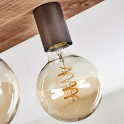 Lampes Vintages & Rétros-hofstein Plafonnier Amnicon Bois clair, Noir, 6 lumières