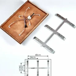 Lampes Vintages & Rétros-hofstein Plafonnier Amnicon Bois clair, Noir, 6 lumières