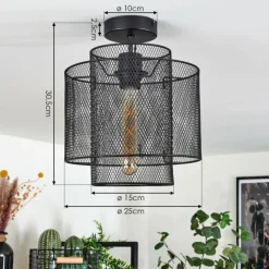 Lampes Industrielles-hofstein Plafonnier Amsoldingen Noir, 1 lumière