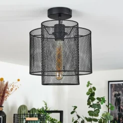 Lampes Industrielles-hofstein Plafonnier Amsoldingen Noir, 1 lumière