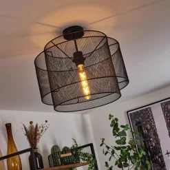 Lampes Industrielles-hofstein Plafonnier Amsoldingen Noir, 1 lumière