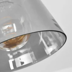 Suspension Verre Fumé-hofstein Plafonnier Angelshaug Noir, 1 lumière