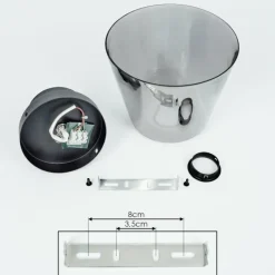 Suspension Verre Fumé-hofstein Plafonnier Angelshaug Noir, 1 lumière