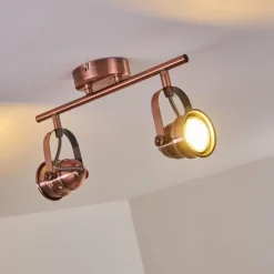 Lampes Industrielles-hofstein Plafonnier Aniak LED Cuivre, 2 lumières