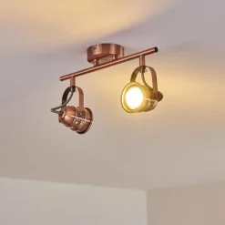 Lampes Industrielles-hofstein Plafonnier Aniak LED Cuivre, 2 lumières
