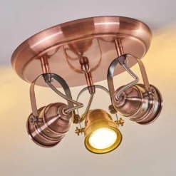 Lampes Industrielles-hofstein Plafonnier Aniak LED Cuivre, 3 lumières