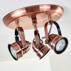 Lampes Industrielles-hofstein Plafonnier Aniak LED Cuivre, 3 lumières
