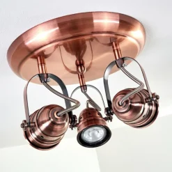 Lampes Industrielles-hofstein Plafonnier Aniak LED Cuivre, 3 lumières