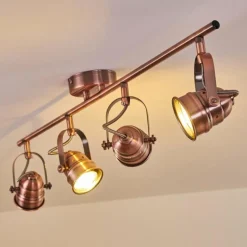 Lampes Industrielles-hofstein Plafonnier Aniak LED Cuivre, 4 lumières
