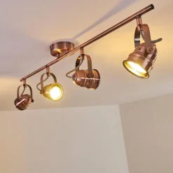Lampes Industrielles-hofstein Plafonnier Aniak LED Cuivre, 4 lumières