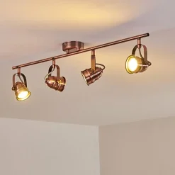 Lampes Industrielles-hofstein Plafonnier Aniak LED Cuivre, 4 lumières
