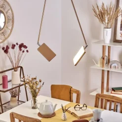 Lampes Dorées-hofstein Plafonnier Anneau LED Chrome, Or, 2 lumières