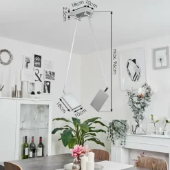 hofstein Plafonnier Anneau LED Chrome, Argenté, 2 lumières