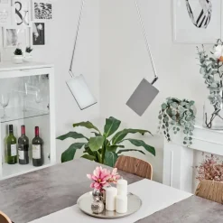 hofstein Plafonnier Anneau LED Chrome, Argenté, 2 lumières