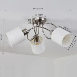 Lampes En Tissu-hofstein Plafonnier Antillo Nickel mat, 3 lumières