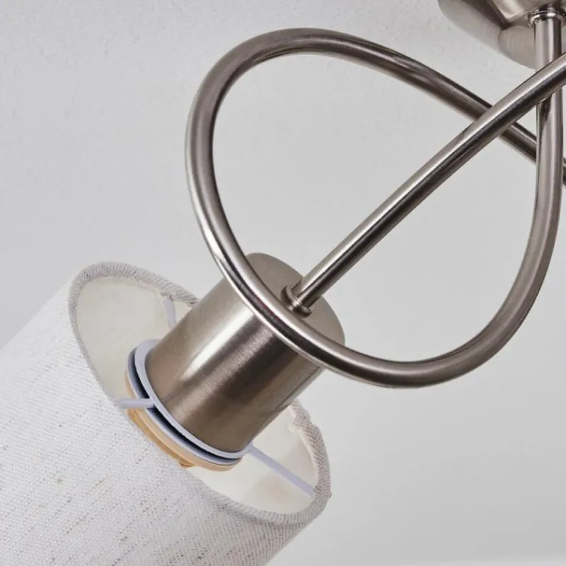 Lampes En Tissu-hofstein Plafonnier Antillo Nickel mat, 3 lumières