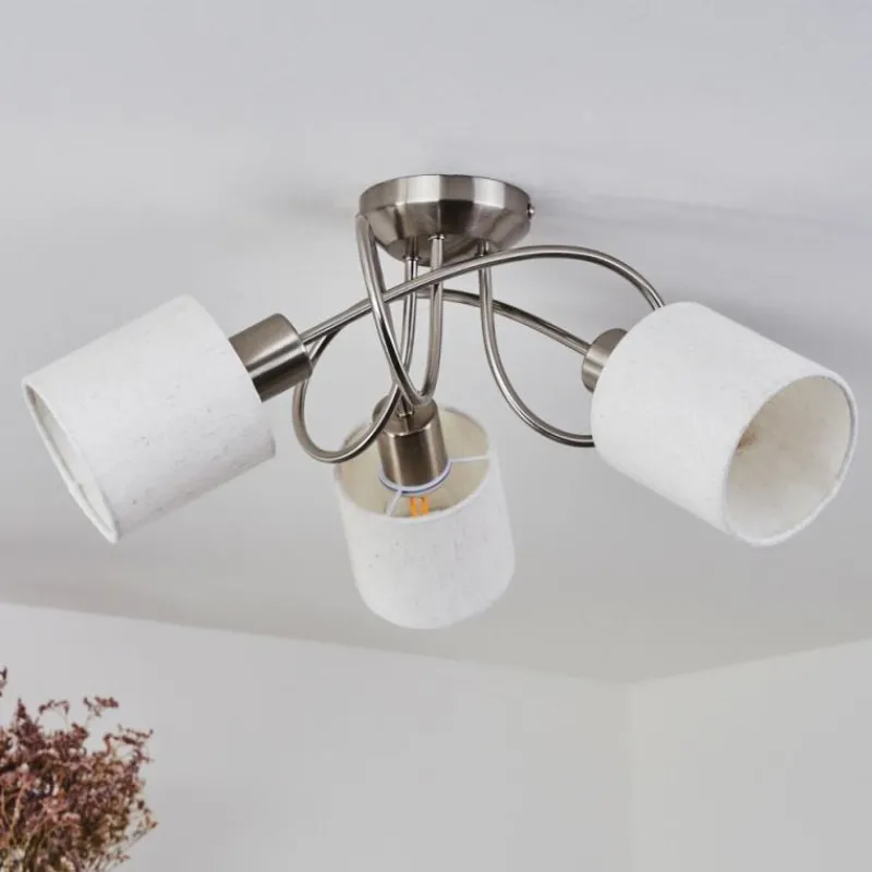 Lampes En Tissu-hofstein Plafonnier Antillo Nickel mat, 3 lumières