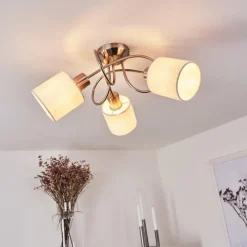Lampes En Tissu-hofstein Plafonnier Antillo Nickel mat, 3 lumières