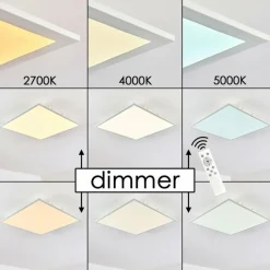 hofstein Plafonnier Antria LED Blanc, 1 lumière, Télécommandes, Changeur de couleurs