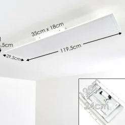 hofstein Plafonnier Antria LED Blanc, 1 lumière, Télécommandes, Changeur de couleurs