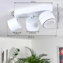 hofstein Plafonnier Appleton LED Blanc, 3 lumières
