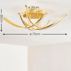 Lampes Dorées-hofstein Plafonnier Aranu LED Or, 4 lumières