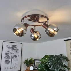 Luminaires Rustiques-hofstein Plafonnier Arconciel Brun, 3 lumières