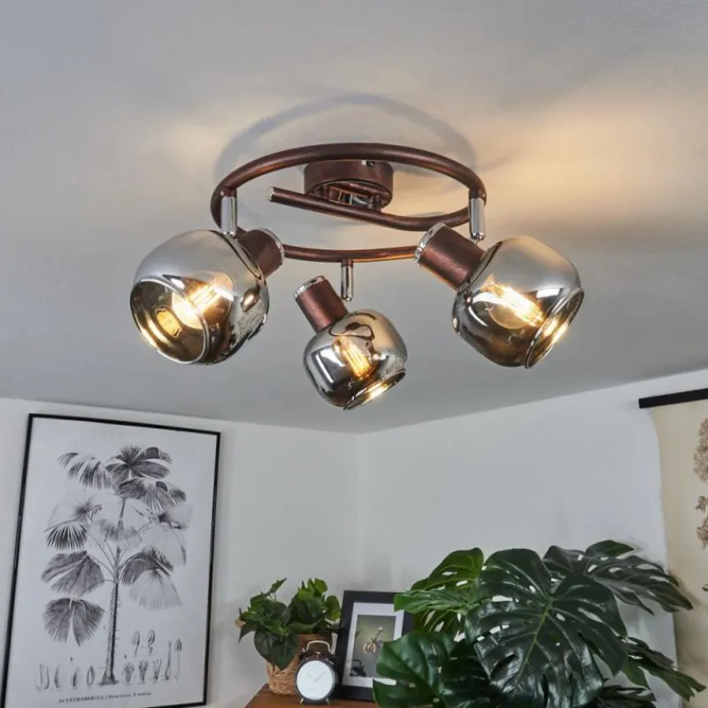 Luminaires Rustiques-hofstein Plafonnier Arconciel Brun, 3 lumières