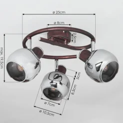 Luminaires Rustiques-hofstein Plafonnier Arconciel Brun, 3 lumières