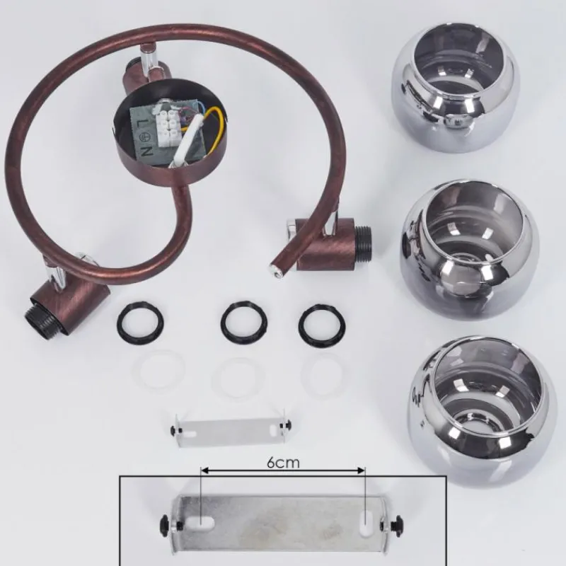 Luminaires Rustiques-hofstein Plafonnier Arconciel Brun, 3 lumières