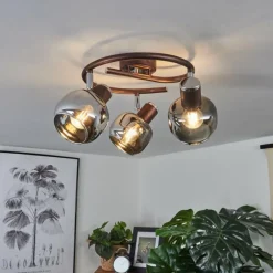 Luminaires Rustiques-hofstein Plafonnier Arconciel Brun, 3 lumières