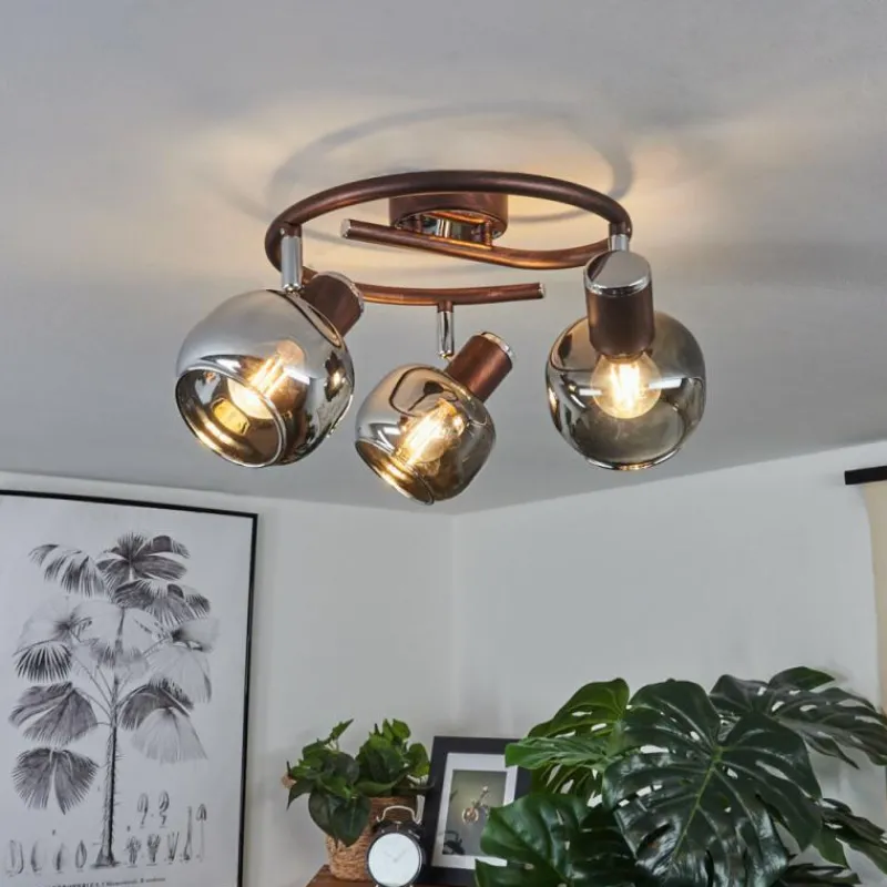 Luminaires Rustiques-hofstein Plafonnier Arconciel Brun, 3 lumières