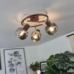 Luminaires Rustiques-hofstein Plafonnier Arconciel Brun, 3 lumières