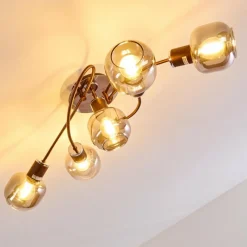 Suspension Verre Fumé-hofstein Plafonnier Arconciel Brun, 5 lumières